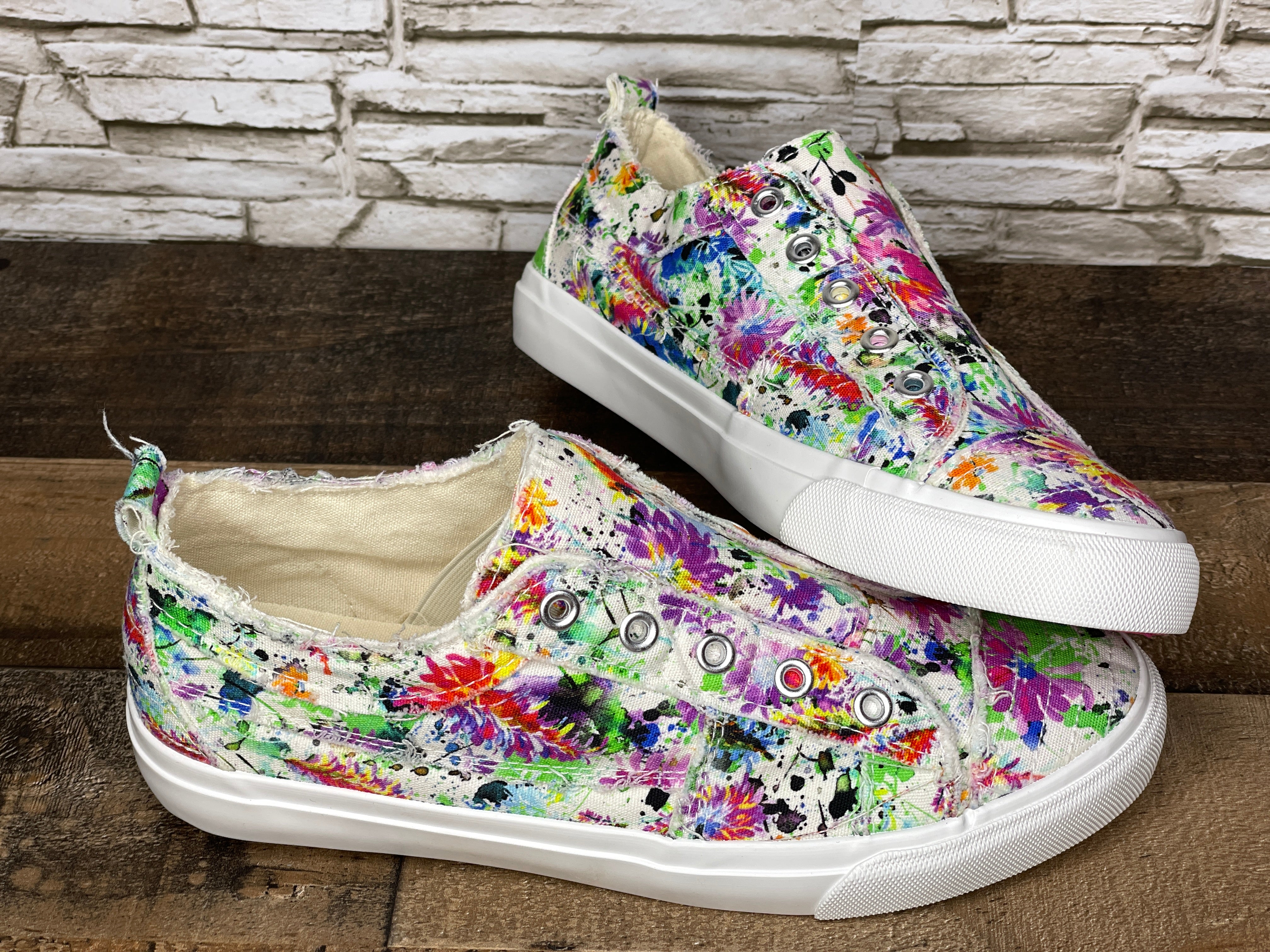 Floral Splatter Canvas Sneakers