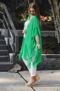 Delilah Ruffle Kimono - Green