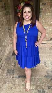 True Blue Tiered Dress