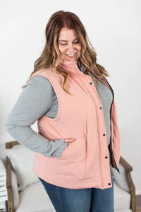 Remy Zip Up Vest - Heathered Pink