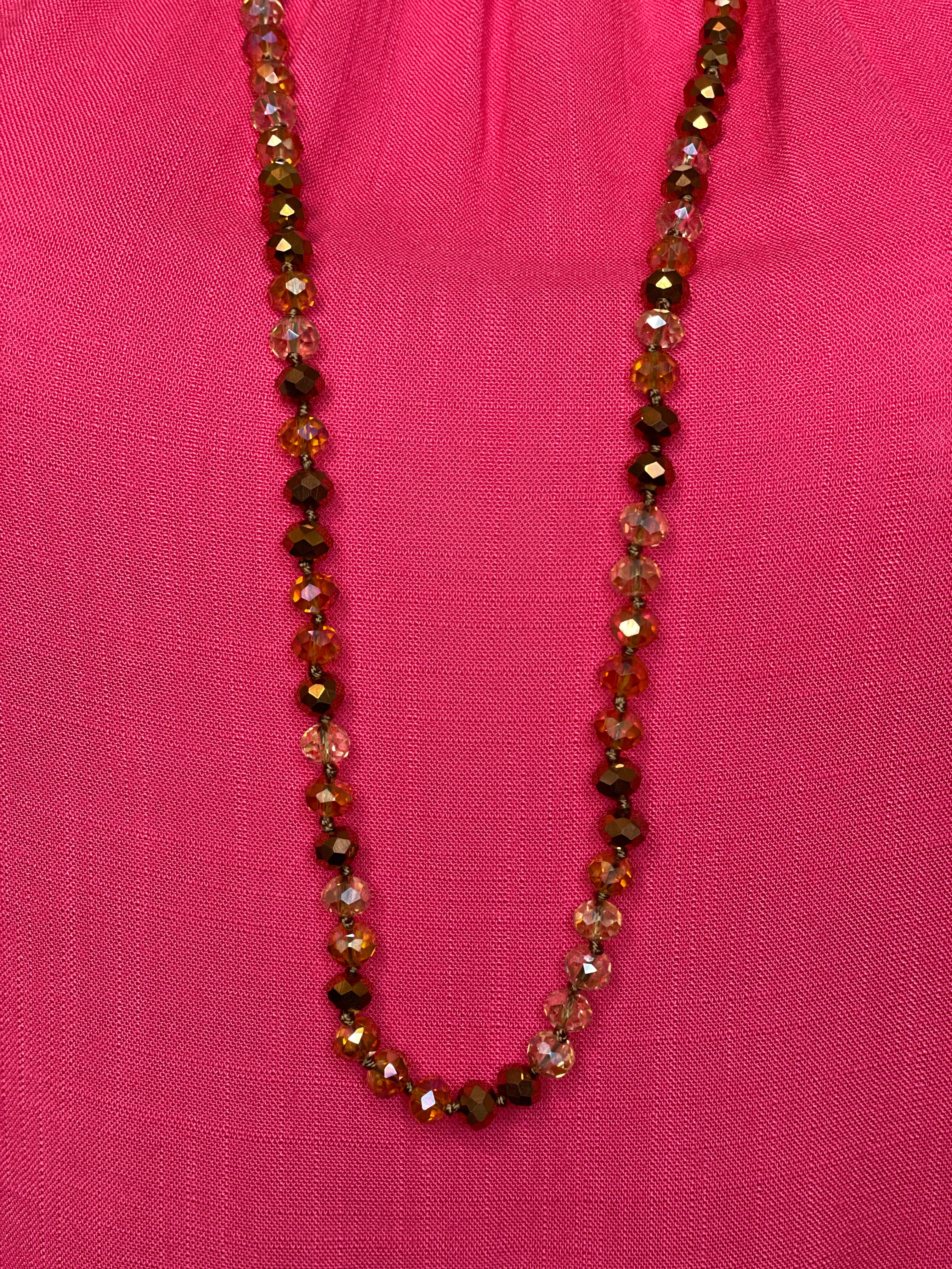 Double Wrap Beaded Necklace in Cooper Mix