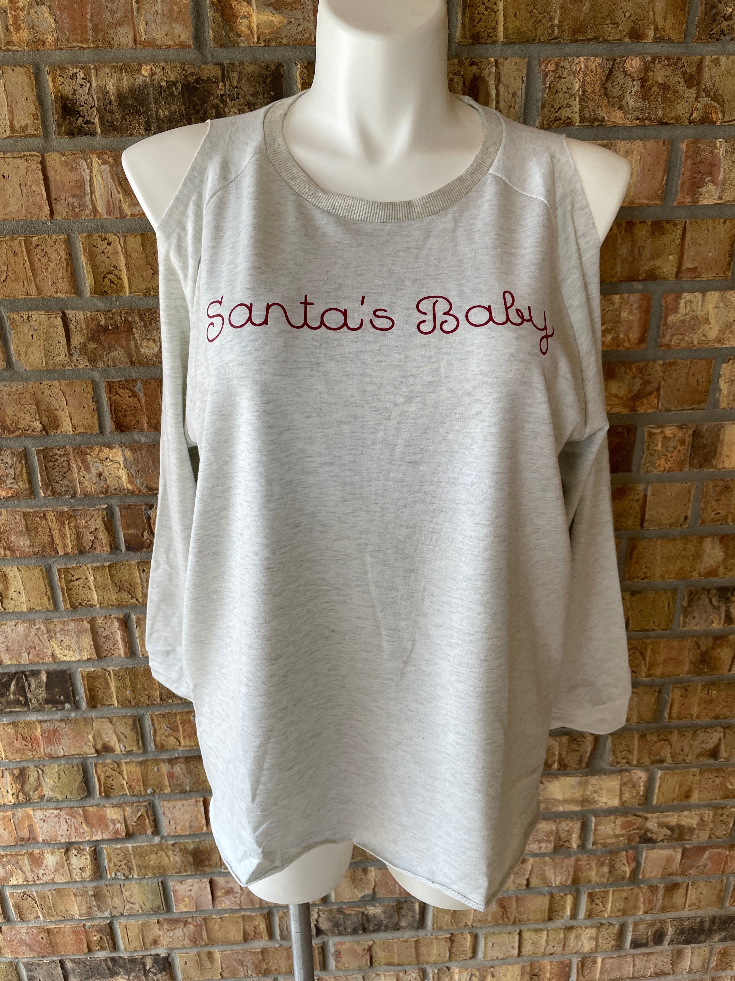 Santa’s Baby Cold Shoulder Top - XL