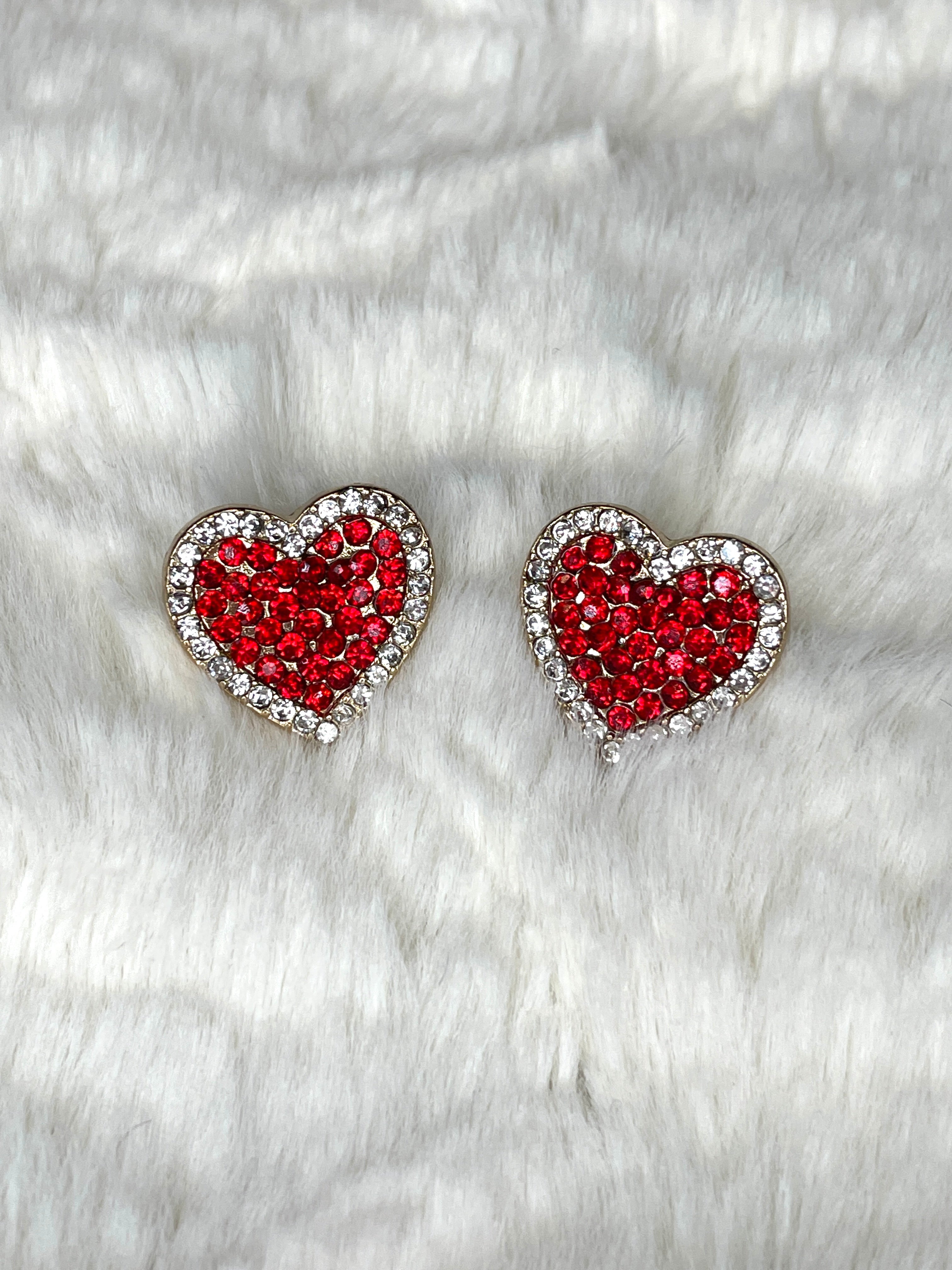 Sparkle Hearts Stud Earrings