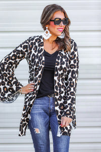 Katie Leopard Print Bell Sleeve Cardigan