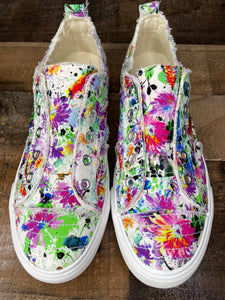 Floral Splatter Canvas Sneakers