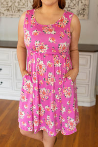 Kelsey Tank Dress - Hot Pink Floral