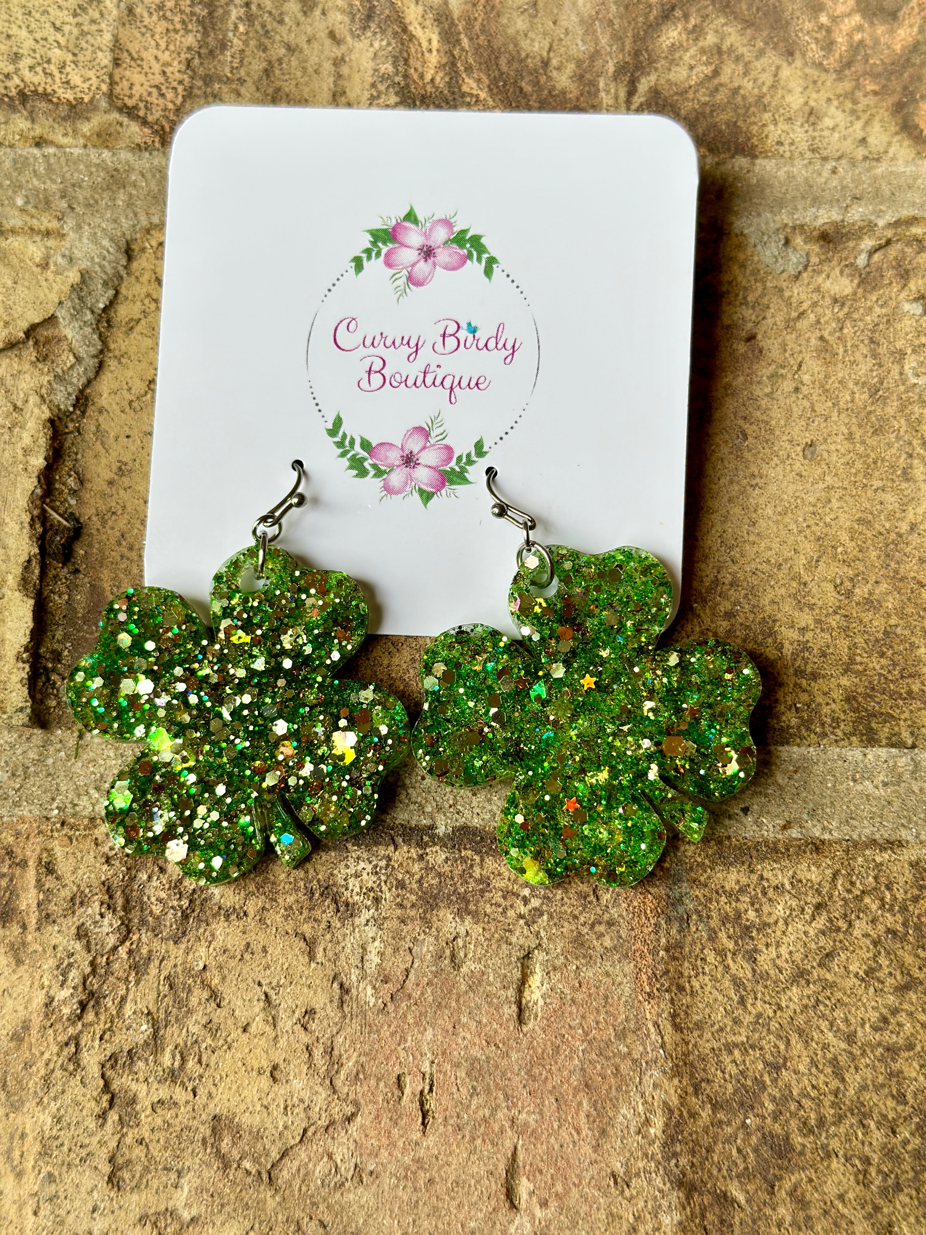 Clover Glitter Earrings