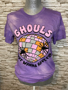 Ghouls Just Wanna Have Fun Bleached Tee - Small