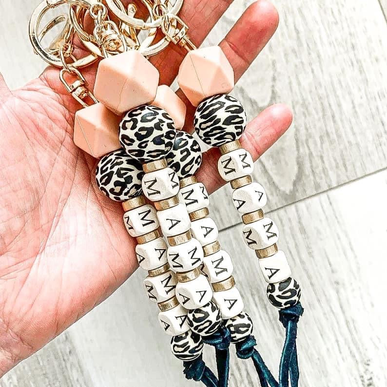 Mama Beaded Keychain