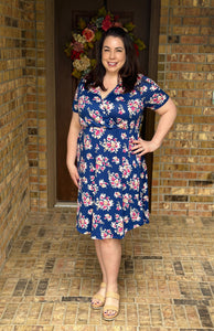 Tinley Dress - Navy Floral