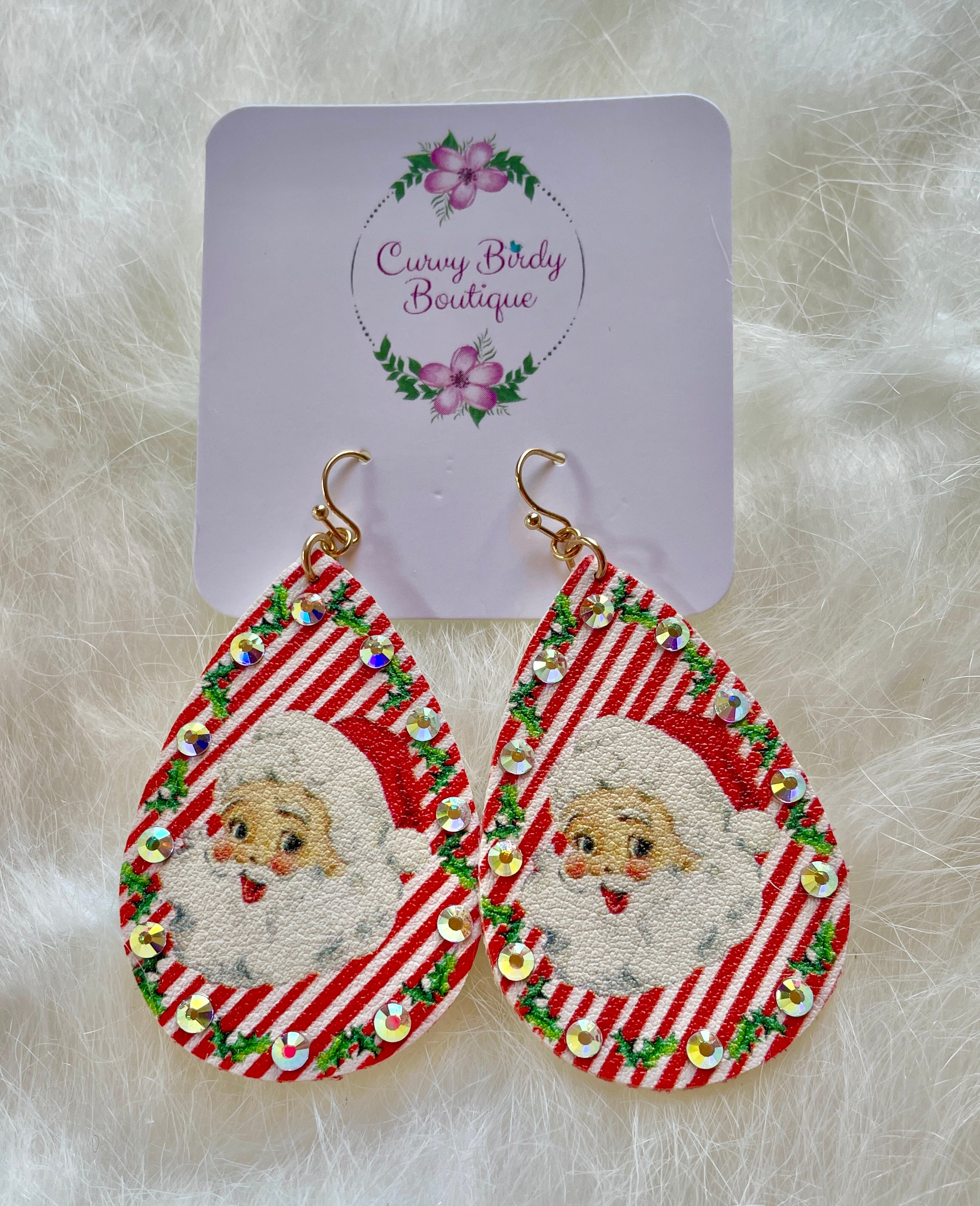 Santa Bling Stripe Earrings