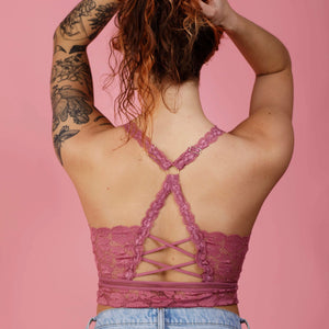 Juliette Lace Bralette - Tea Rose