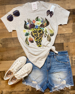 Floral Skull Tee