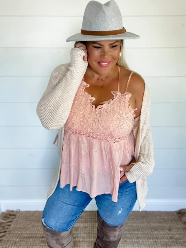 Gracie Lace Top in Blush