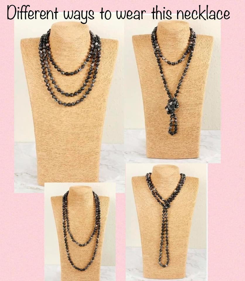 Fuchsia Stone Beaded Necklace & Bracelet Set