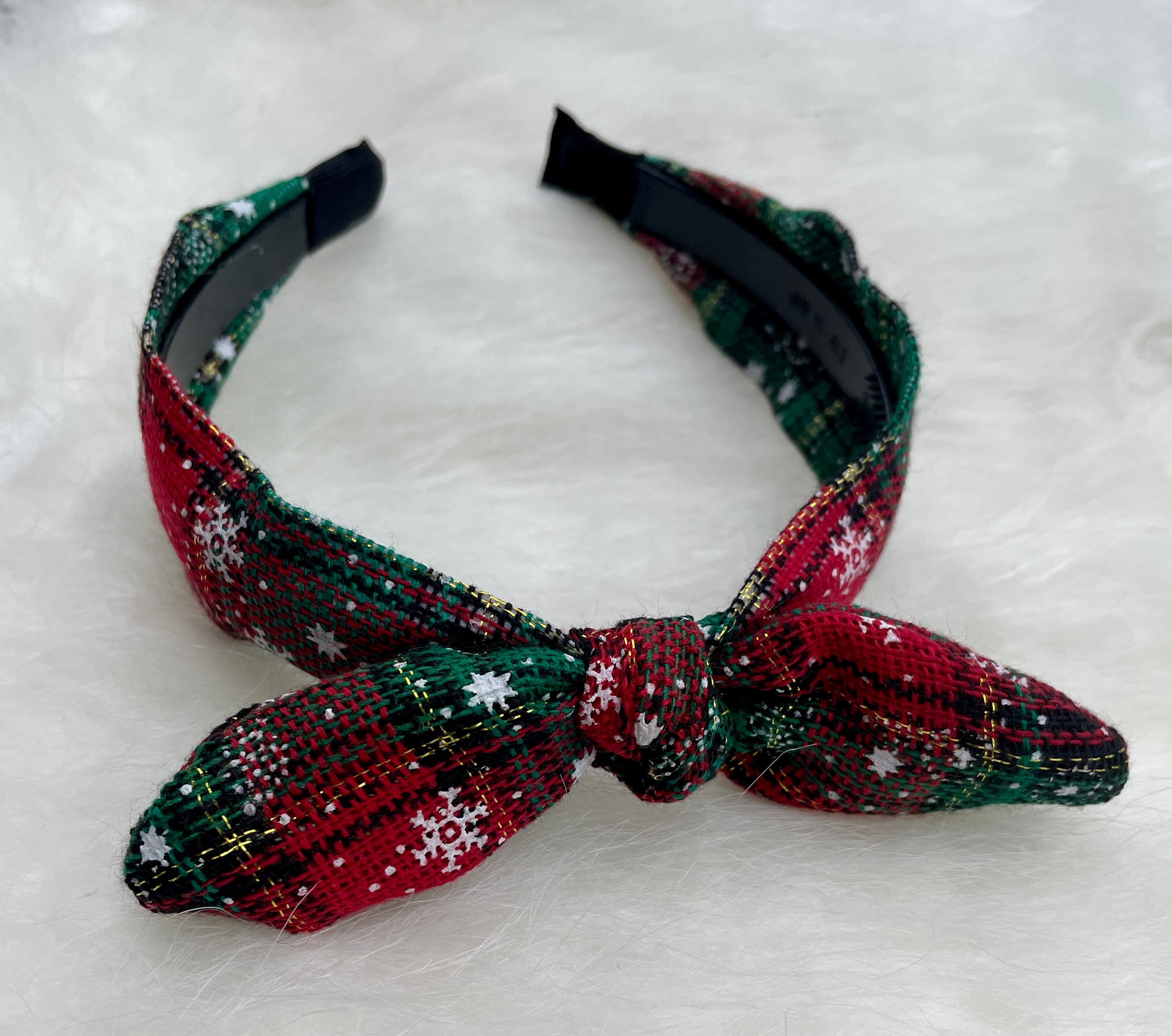 Christmas Plaid Bow Headband