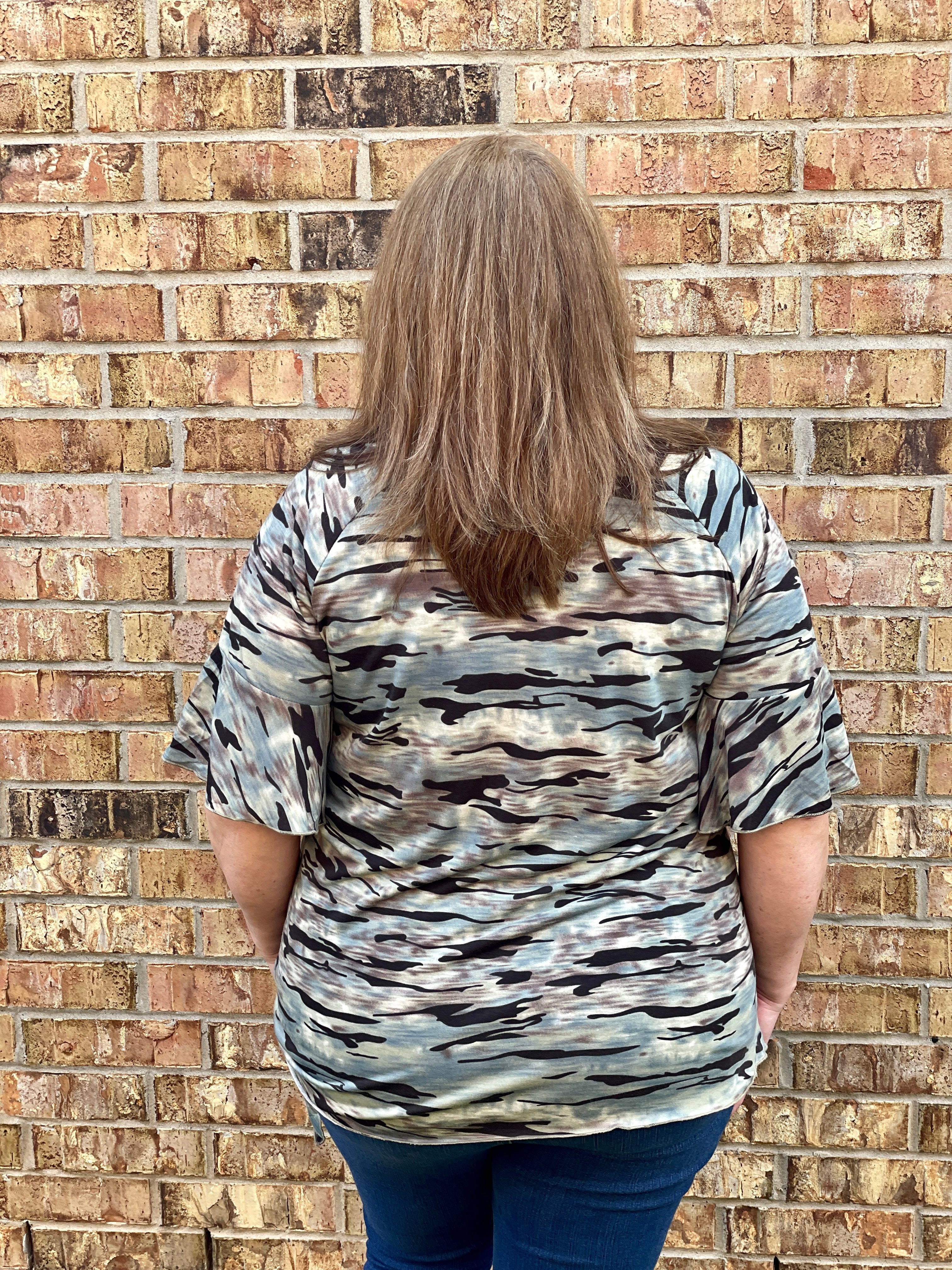 Sitting Pretty Camo Top