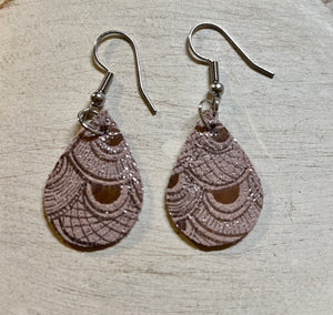 Metallic Print Leather Earrings