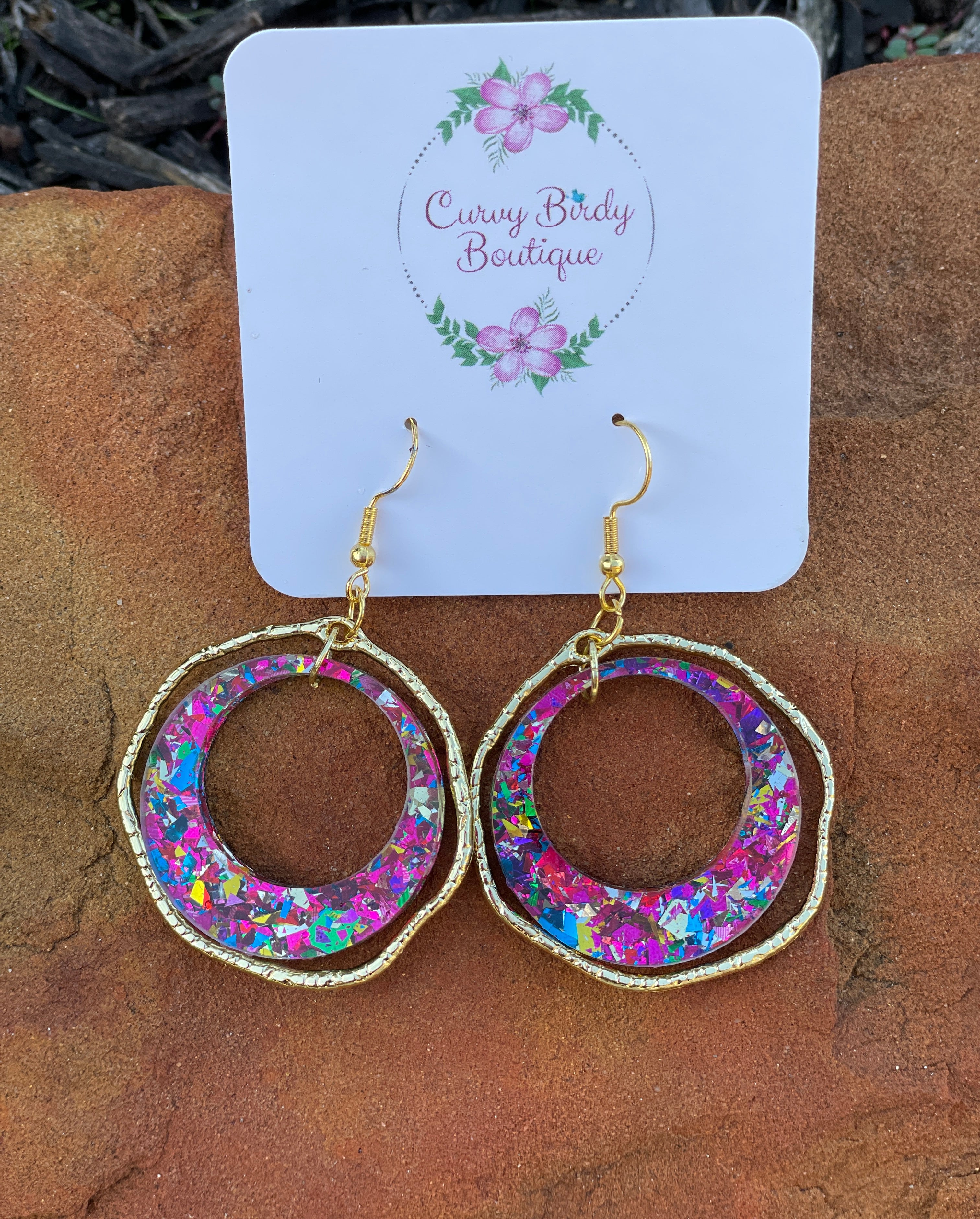 Golden Pink Earrings