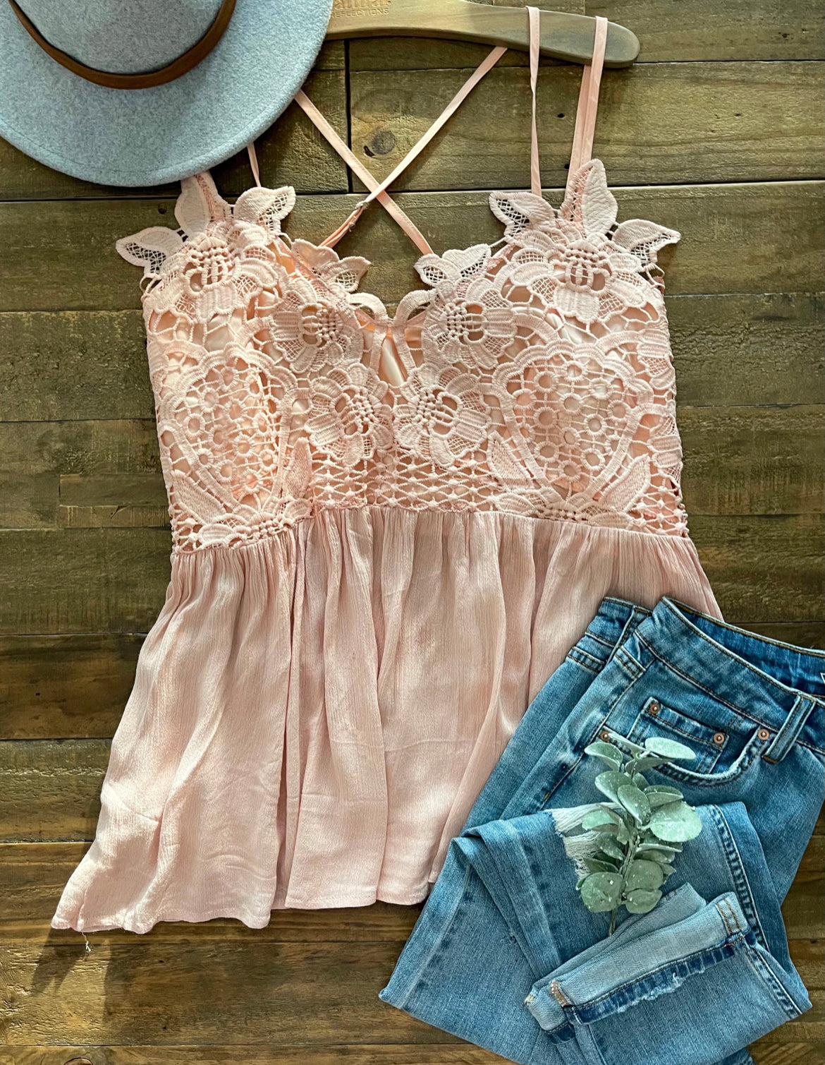 Gracie Lace Top in Blush