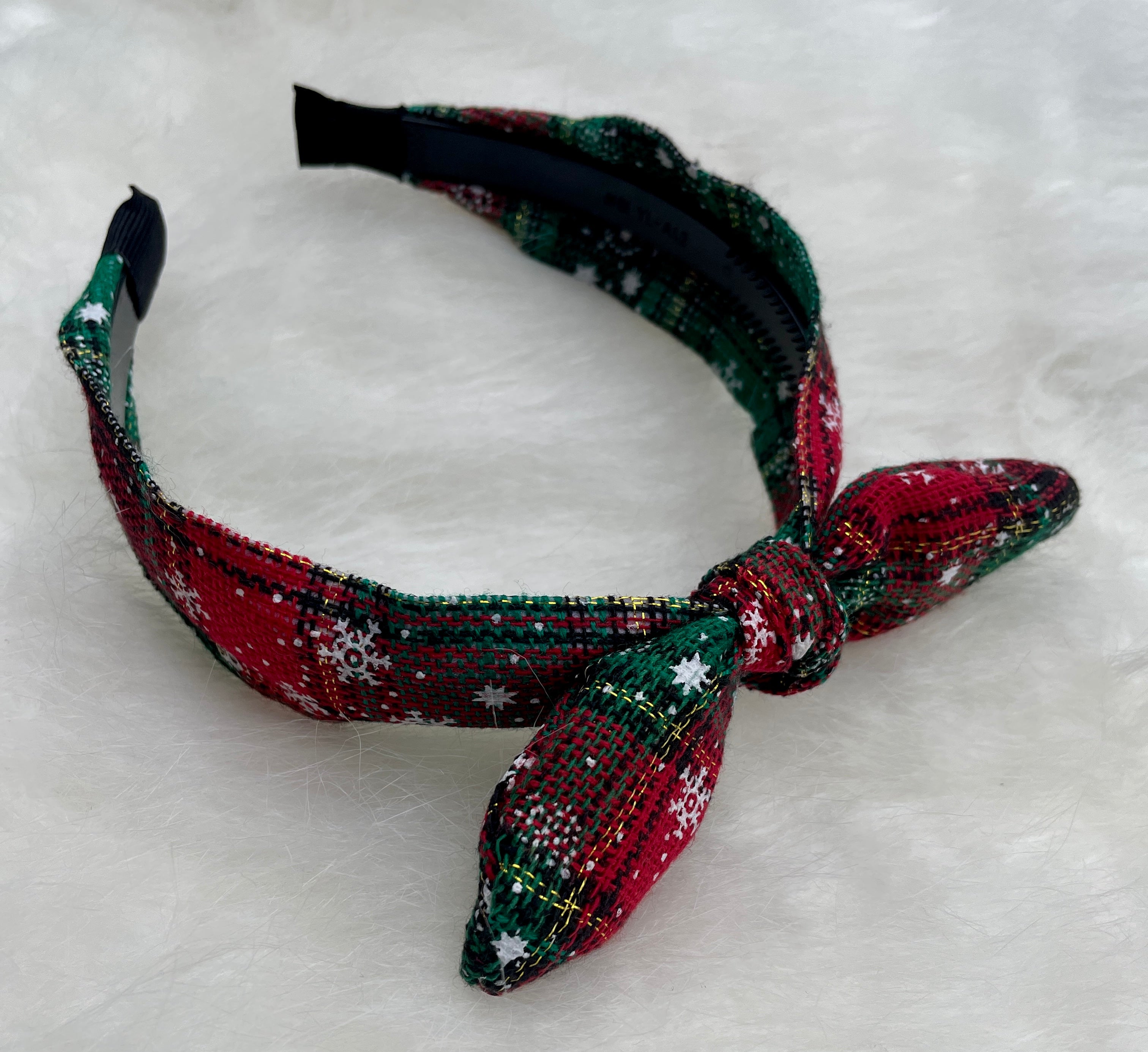 Christmas Plaid Bow Headband