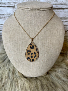 Leopard Teardrop Necklace