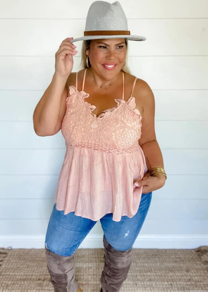 Gracie Lace Top in Blush