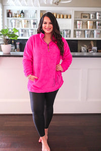 Hot Pink Elle Fleece Pullover