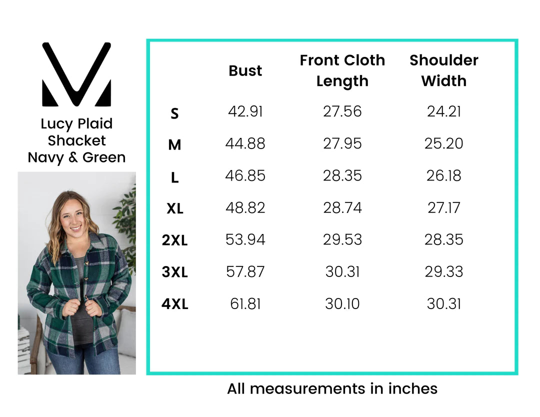Lucy Plaid Shacket - Navy and Green Plaid
