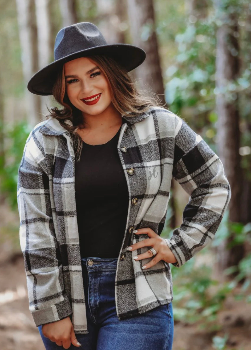 Maycie Black Plaid Shacket