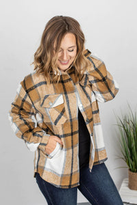 Holly Plaid Shacket - Camel Plaid