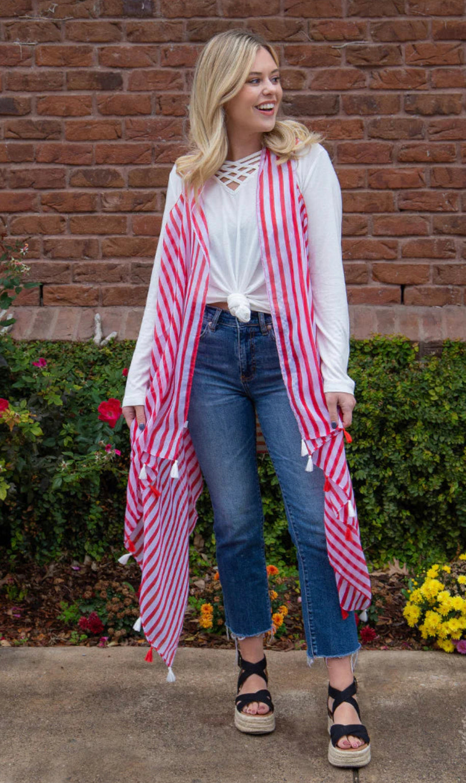 Red and White Stripe Vest