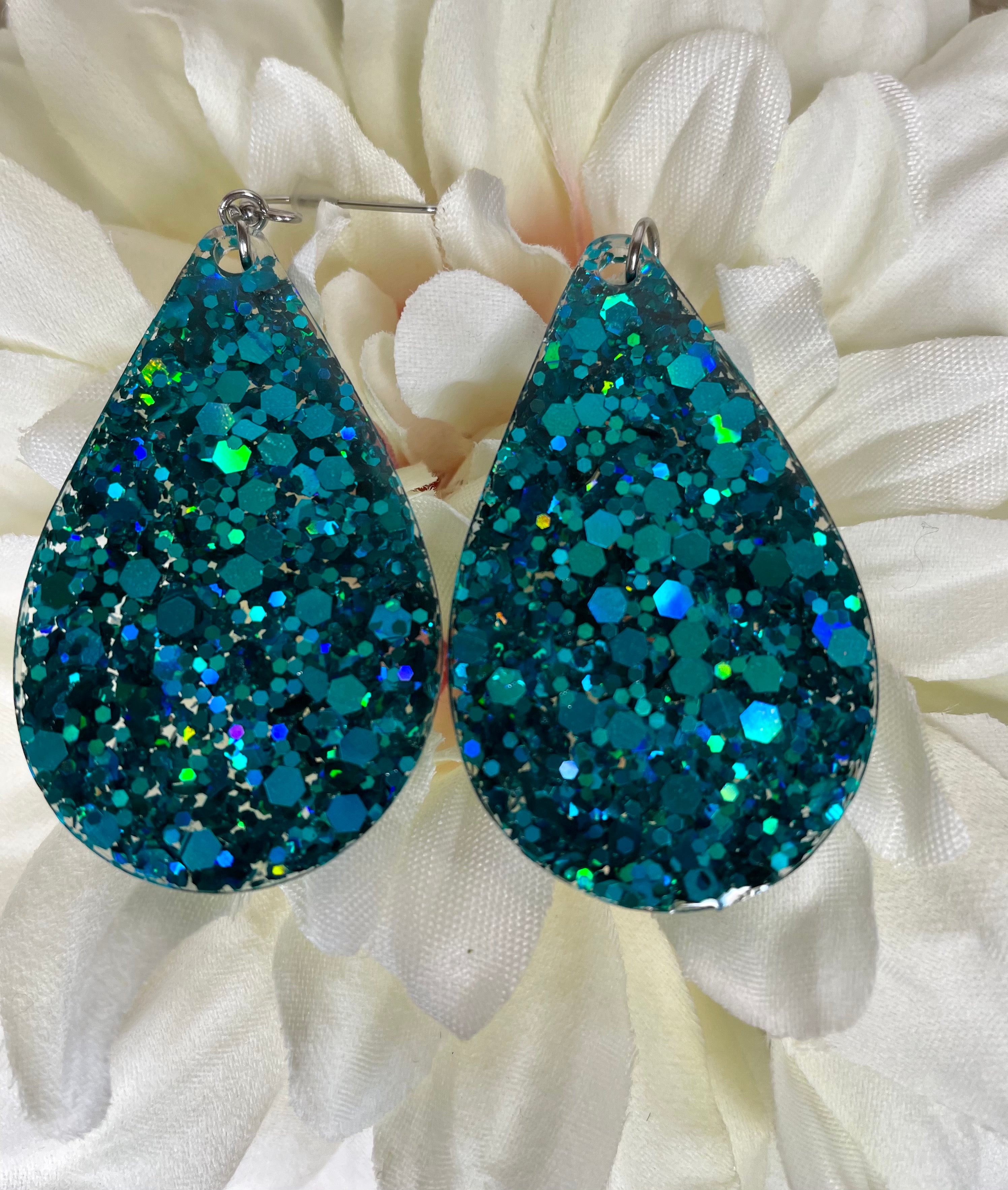 Sparkler Earrings in Teal