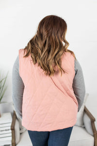 Remy Zip Up Vest - Heathered Pink