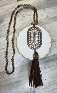 Oval Tassel Necklace