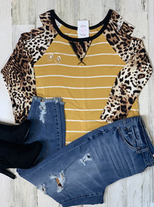 Animal Print Raglan Top