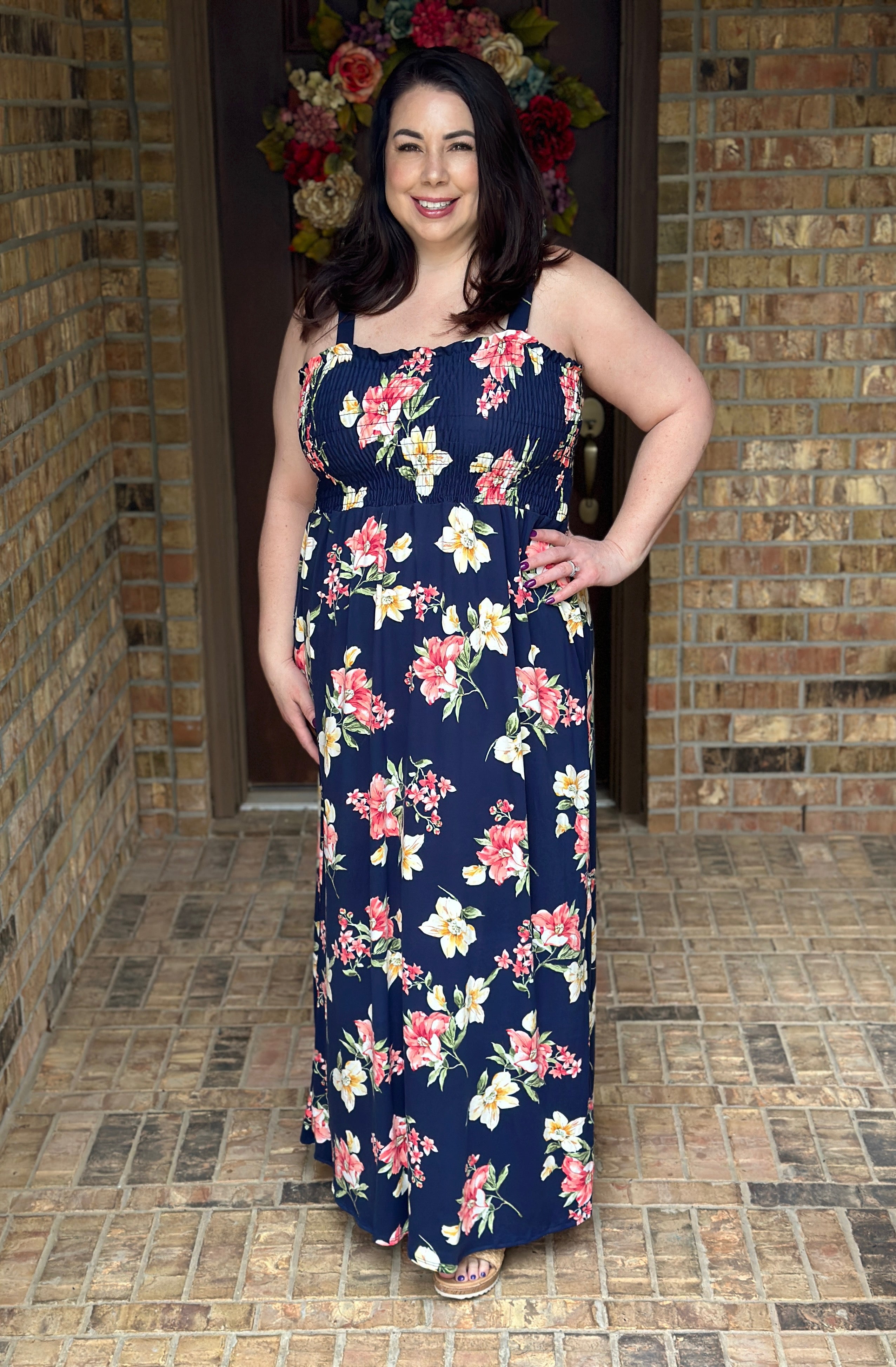 Savannah Maxi Dress in Navy Floral