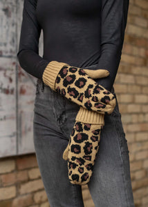 All Over Leopard Mittens