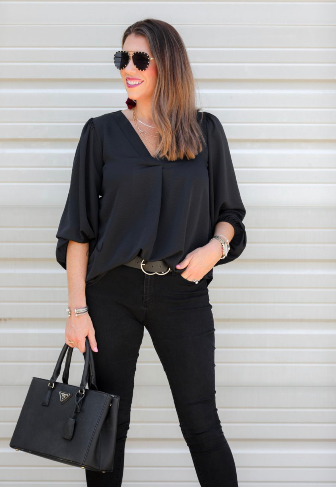 Annmarie Balloon Sleeve Top