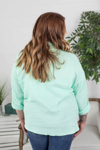 Marley Button Top in Mint