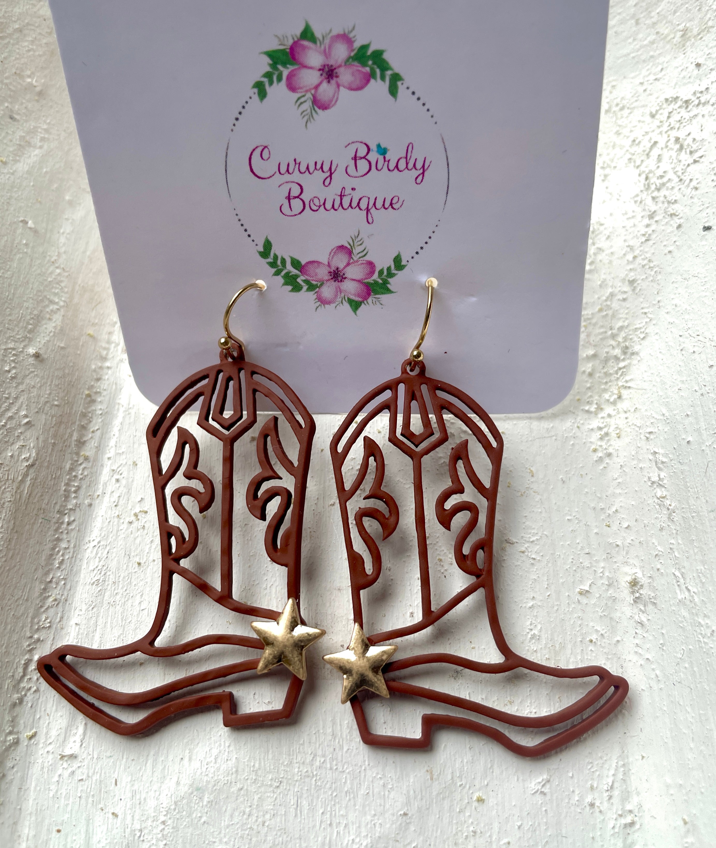 Boot Scootin’ Earrings in Brown