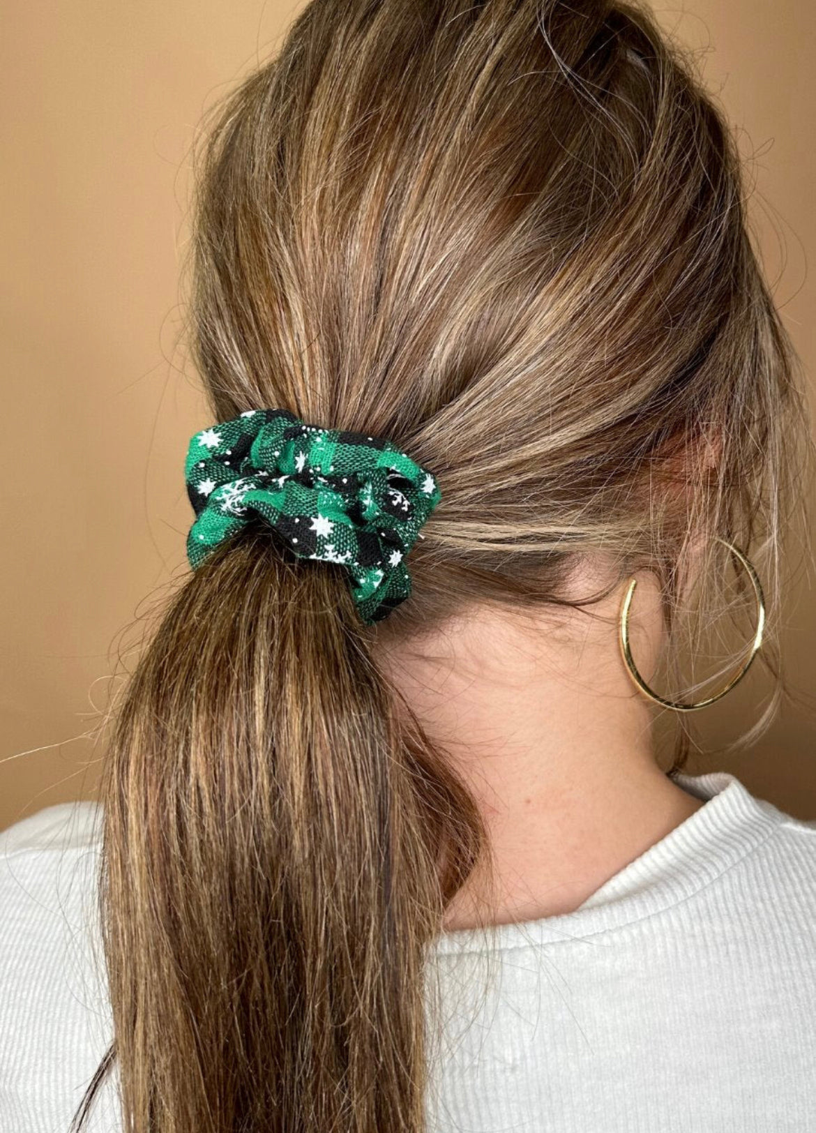 Christmas Plaid Scrunchie in Green