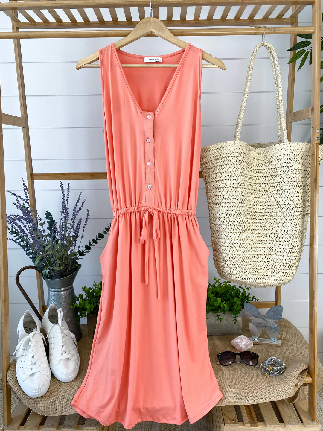 Sadie Dress - Coral