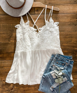 Gracie Lace Top in Warm White