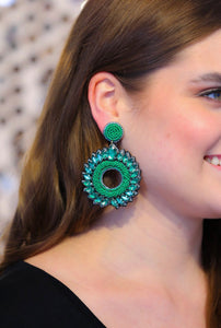 Turn On The Charm Earrings in Green