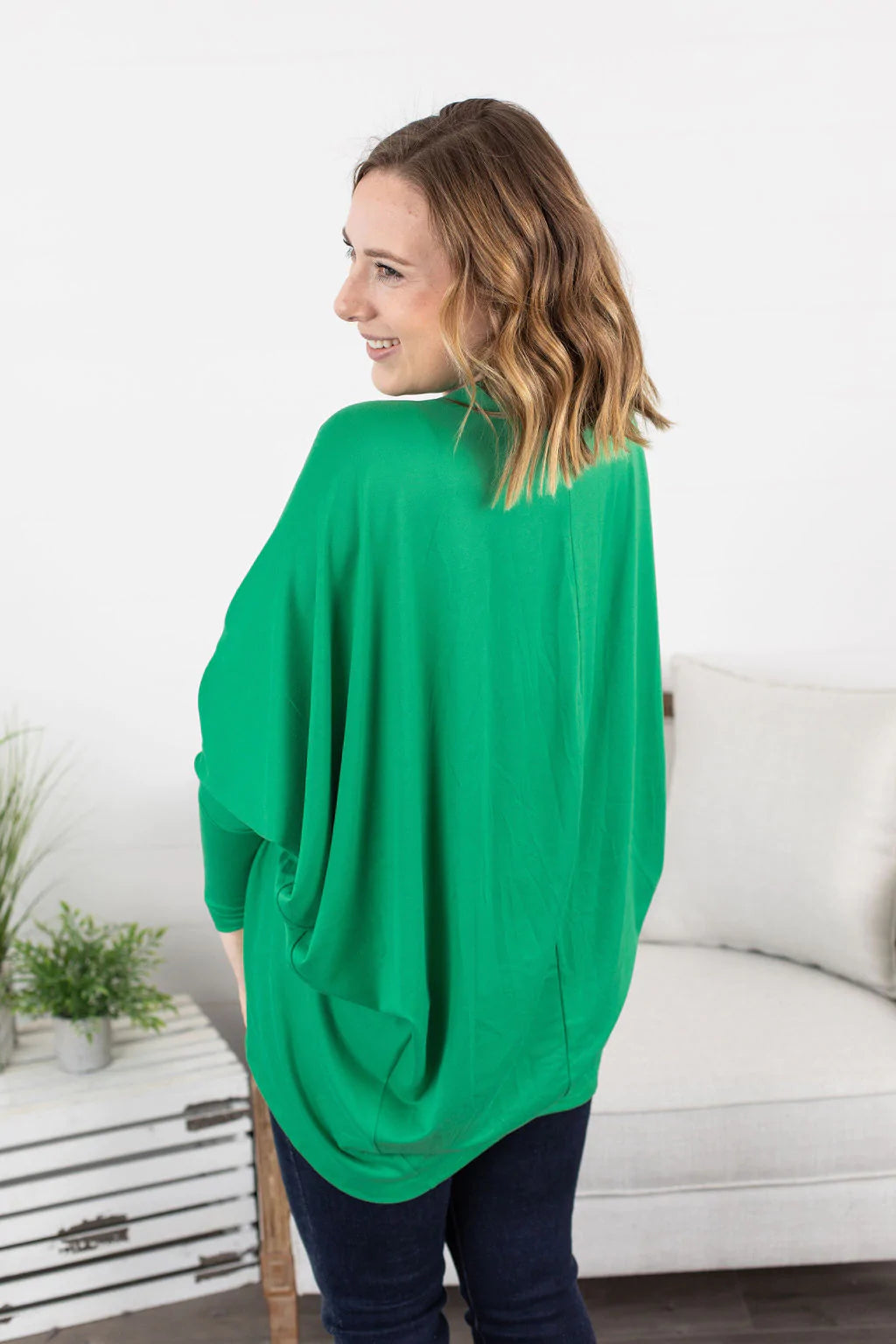 Emma Cocoon Cardigan in Green