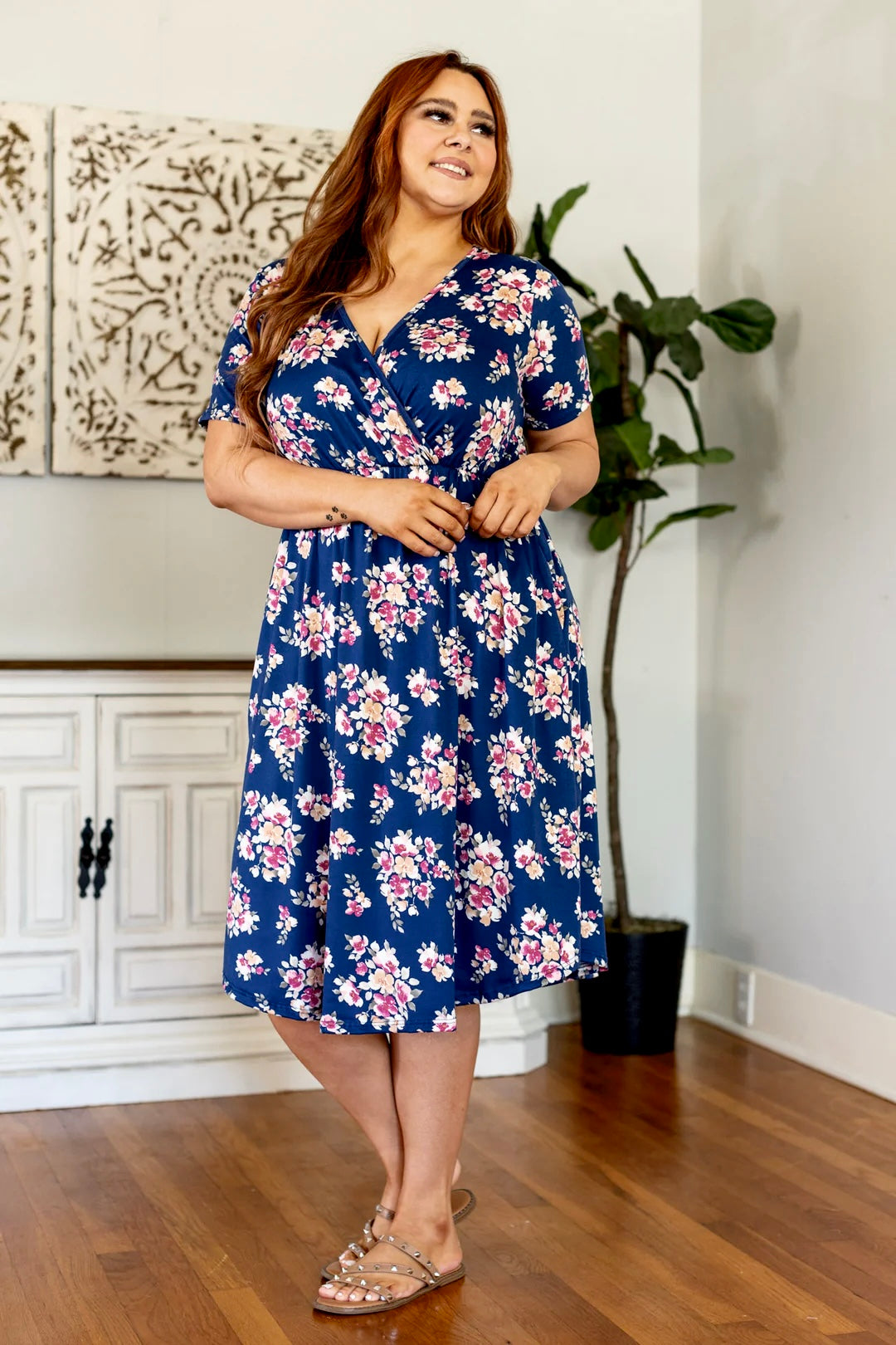 Tinley Dress - Navy Floral