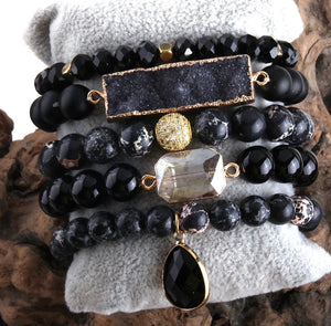 Emma Stacked Bracelet - Black