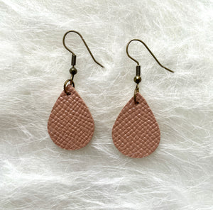 Nude Leather Earrings