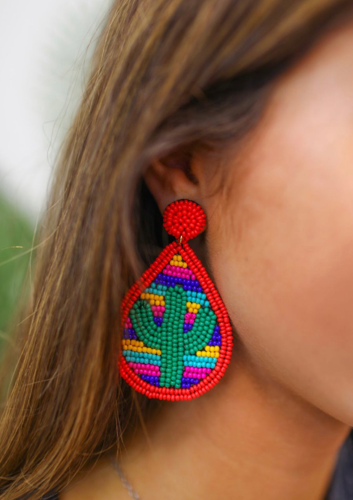 Cactus Beaded Earrings